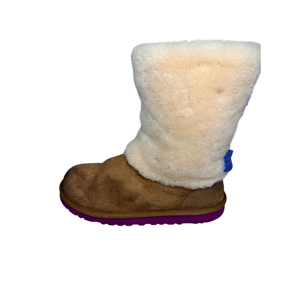 UGG Australia Malena Boot Chestnut Suede Bows Girls Size 5